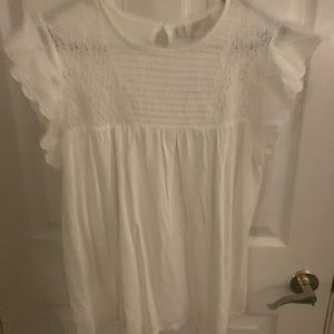 White eyelet top